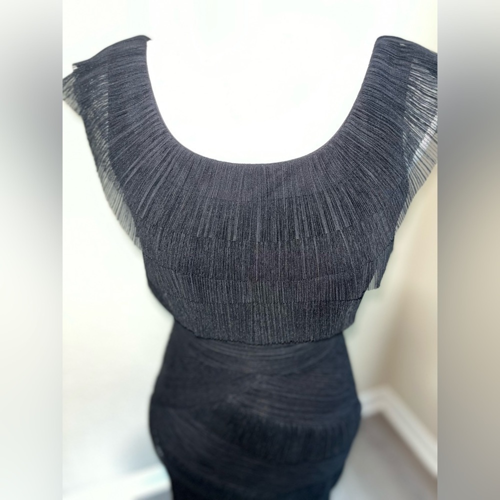 BCBGMaxAzria Black Ruffle ‘Briana’ Bodycon Dress, NWT - Picture 3 of 13